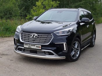 Защита переднего бампера нижняя овальная 75х42 мм ТСС Тюнинг Hyundai (Хюндаи) Grand Santa Fe (гранд)  1 DM (2016-2018) 1 DM рестайлинг ()