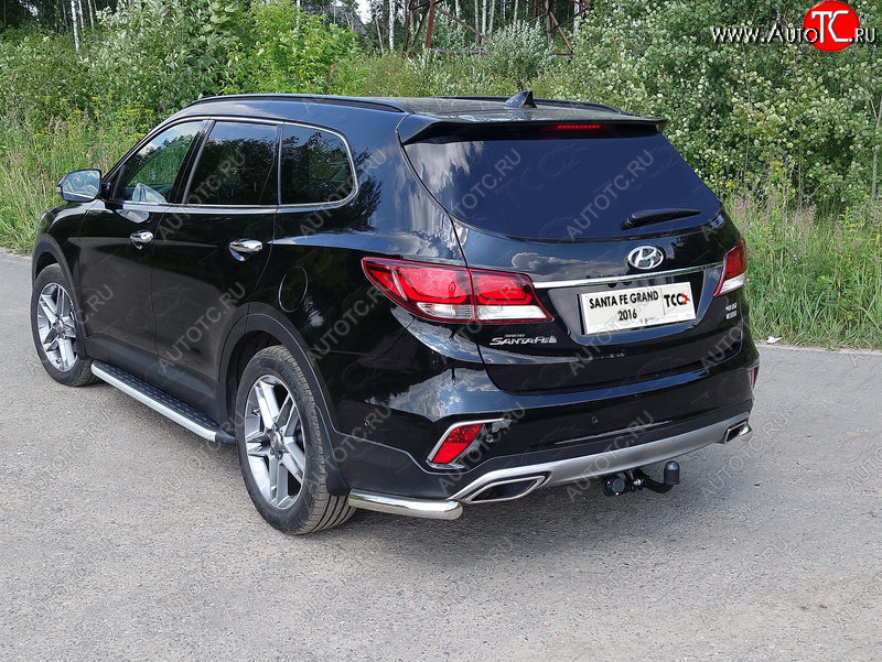 18 699 р. Защита заднего бампера (уголки, d60,3 мм) TCC  Hyundai Santa Fe  DM (2015-2019) рестайлинг  с доставкой в г. Москва