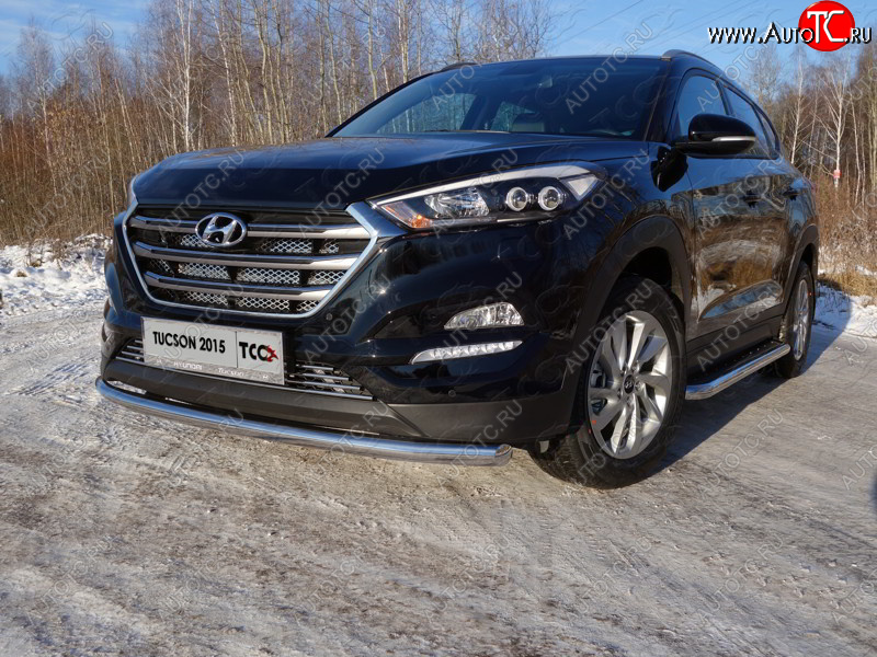 17 999 р. Защита переднего бампера нижняя d60,3 мм ТСС Тюнинг Hyundai Tucson TL дорестайлинг (2015-2018) (нержавейка)  с доставкой в г. Москва