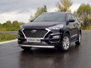 Защита переднего бампера овальная 75х42 мм ТСС Тюнинг Hyundai Tucson TL рестайлинг (2018-2021) ()