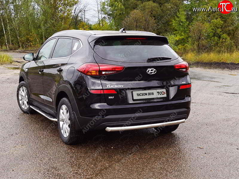 16 899 р. Защита задняя (нержавейка 60,3 мм) ТСС Тюнинг Hyundai Tucson TL рестайлинг (2018-2021)  с доставкой в г. Москва