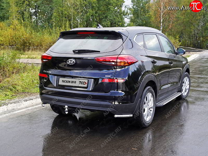 12 299 р. Защита заднего бампера (уголки, d42,4 мм) TCC Hyundai Tucson TL рестайлинг (2018-2021)  с доставкой в г. Москва