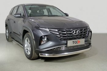 Защита переднего бампера нижняя овальная 75х42 мм ТСС Тюнинг Hyundai (Хюндаи) Tucson (Туссон)  NX4 (2020-2022) NX4 ()