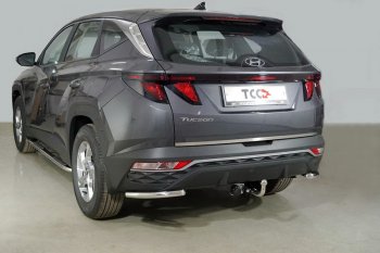 13 349 р. Защита заднего бампера (уголки, d42,4 мм) TCC Hyundai Tucson NX4 (2020-2022)  с доставкой в г. Москва. Увеличить фотографию 1