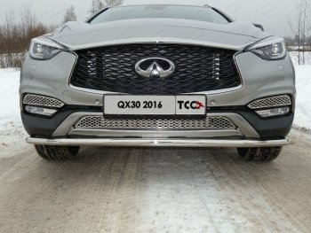 Защита переднего бампера кенгурин 42,4 мм ТСС Тюнинг INFINITI QX30 H15E (2016-2020)  (нержавейка)