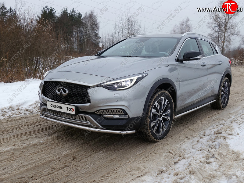 20 749 р. Защита порогов труба d42,4 мм ТСС Тюнинг INFINITI QX30 H15E (2016-2020) (серые)  с доставкой в г. Москва