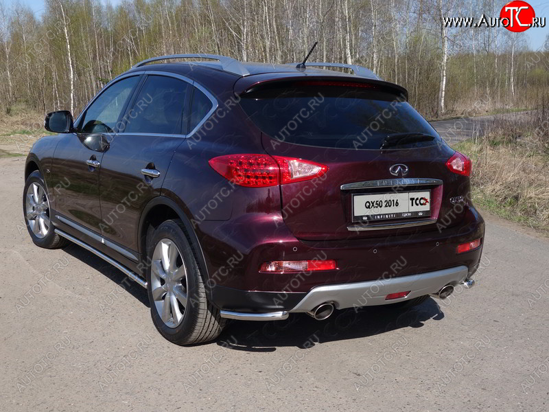 13 999 р. Защита заднего бампера (уголки, d42,4 мм) TCC INFINITI Qx50 J50 рестайлинг (2015-2018)  с доставкой в г. Москва