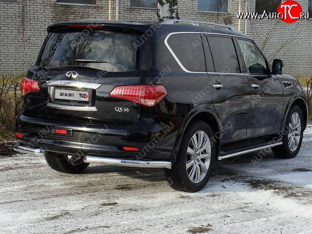 29 999 р. Защита задняя (уголки, нержавейка 76,1 мм) ТСС Тюнинг  INFINITI QX56  Z62 (2010-2013)  с доставкой в г. Москва