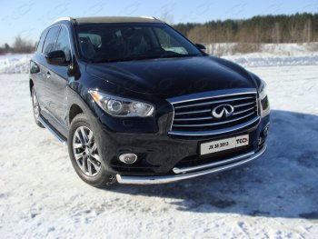 Защита переднего бампера нижняя d76,1*50,8 мм ТСС Тюнинг INFINITI (Инфинити) QX60 (КуХ60)  L50 (2013-2016) L50 дорестайлинг  (нержавейка)