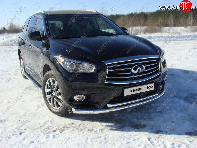 26 699 р. Защита переднего бампера нижняя d76,1*50,8 мм ТСС Тюнинг INFINITI QX60 L50 дорестайлинг (2013-2016) (нержавейка)  с доставкой в г. Москва