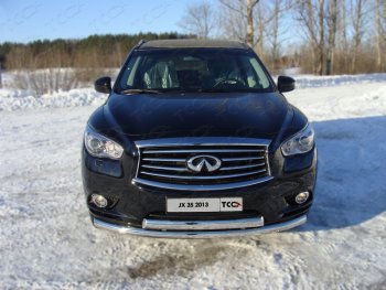 Защита переднего бампера нижняя d76,1*75 мм ТСС Тюнинг INFINITI (Инфинити) QX60 (КуХ60)  L50 (2013-2016) L50 дорестайлинг  (нержавейка)