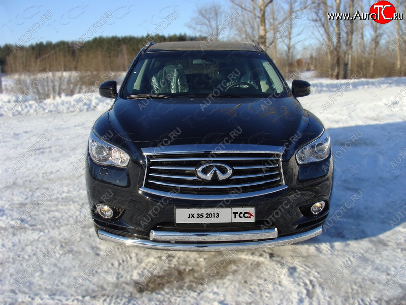 29 999 р. Защита переднего бампера нижняя d76,1*75 мм ТСС Тюнинг INFINITI QX60 L50 дорестайлинг (2013-2016) (нержавейка)  с доставкой в г. Москва