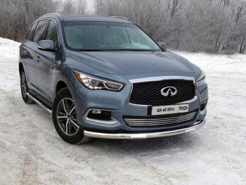 Декоративная вставка переднего бампера (без круиз-контроля) ТСС Тюнинг INFINITI QX60 L50 рестайлинг (2016-2021) ()