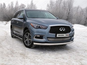 Защита переднего бампера нижняя d76,1 мм ТСС Тюнинг INFINITI QX60 L50 рестайлинг (2016-2021)  (нержавейка)