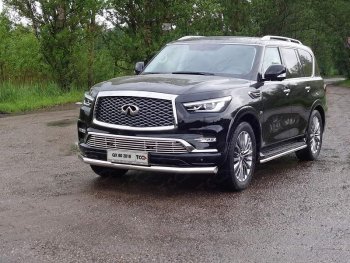 Защита переднего бампера нижняя d76,1 мм ТСС Тюнинг INFINITI (Инфинити) QX80 (КуХ80)  Z62 (2018-2024) Z62 2-ой рестайлинг ()