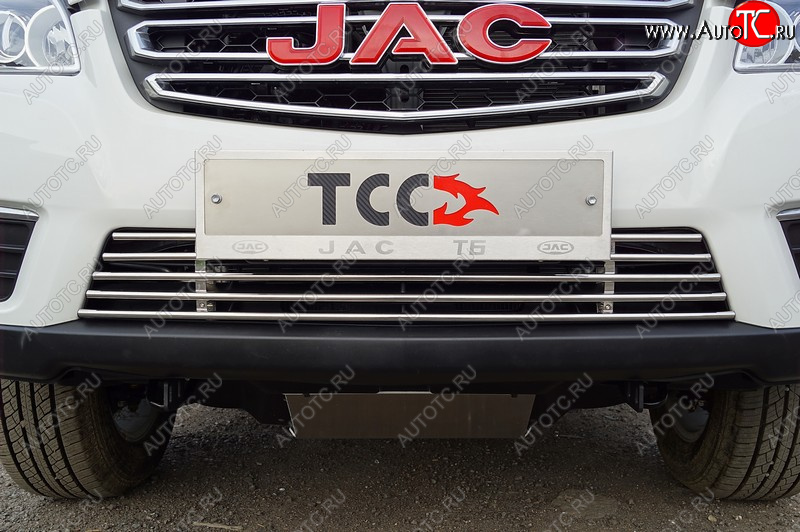 5 599 р. Декоративная вставка переднего бампера ТСС Тюнинг JAC T6 пикап (2018-2024) (d 12 мм)  с доставкой в г. Москва