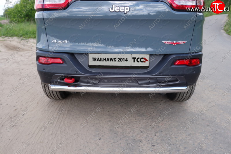 16 549 р. Защита задняя (Trailhawk, нержавейка 60,3 мм) ТСС Тюнинг  Jeep Cherokee  KL (2014-2017) дорестайлинг  с доставкой в г. Москва