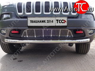 38 949 р. Защита переднего бампера (Trailhawk, 60,3 мм ДХО) ТСС Тюнинг  Jeep Cherokee  KL (2014-2017) дорестайлинг (нержавейка)  с доставкой в г. Москва