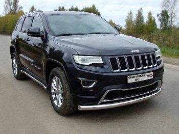 Защита переднего бампера нижняя d76,1 мм ТСС Тюнинг Jeep Grand Cherokee WK2 1-ый рестайлинг (2013-2018) ()