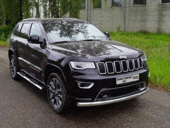 Защита переднего бампера нижняя d76,1 мм ТСС Тюнинг Jeep (Джип) Grand Cherokee (Гран)  WK2 (2017-2022) WK2 2-ой рестайлинг ()