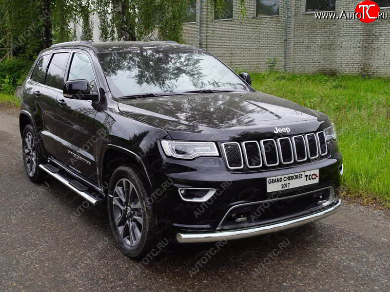 22 999 р. Защита переднего бампера нижняя d76,1 мм ТСС Тюнинг  Jeep Grand Cherokee  WK2 (2017-2022) 2-ой рестайлинг (нержавейка)  с доставкой в г. Москва