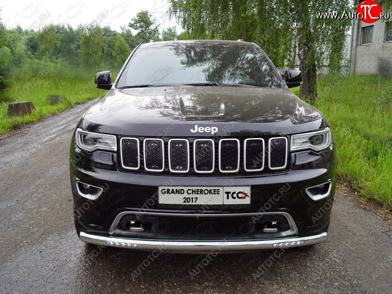 1 000 000 р. Защита переднего бампера нижняя с ДХО 76,1 мм ТСС Тюнинг Jeep Grand Cherokee WK2 2-ой рестайлинг (2017-2022) (нержавейка)  с доставкой в г. Москва