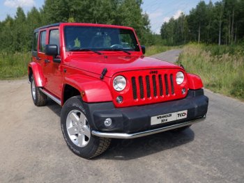 Защита переднего бампера нижняя 76,1 мм ТСС Тюнинг Jeep Wrangler JK (2007-2018)  (нержавейка)