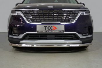 Защита переднего бампера нижняя с ДХО 60,3 мм ТСС Тюнинг KIA Carnival KA4 минивэн дорестайлинг (2020-2023) ()