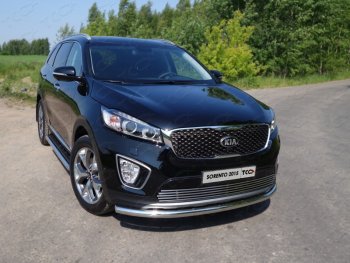 17 649 р. Защита переднего бампера нижняя d60,3 мм ТСС Тюнинг  KIA Sorento  UM/Prime (2014-2018) дорестайлинг (нержавейка)  с доставкой в г. Москва. Увеличить фотографию 1