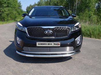 Защита переднего бампера нижняя с ДХО 60,3 мм ТСС Тюнинг KIA Sorento UM/Prime дорестайлинг (2014-2018)  (нержавейка)