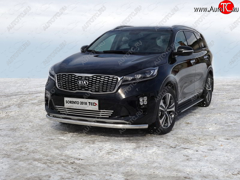 17 999 р. Защита переднего бампера нижняя d60,3 мм ТСС Тюнинг KIA Sorento UM/Prime рестайлинг (2018-2020) (нержавейка)  с доставкой в г. Москва