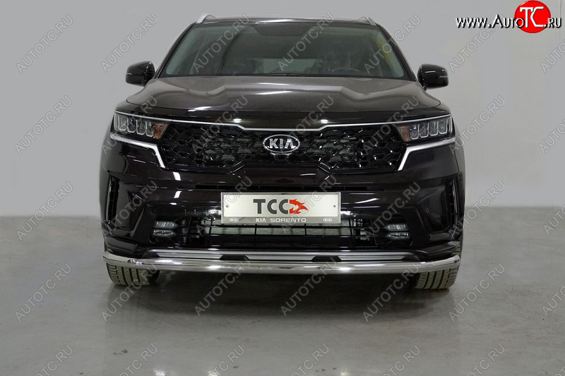 20 999 р. Защита переднего бампера нижняя d60,3 мм ТСС Тюнинг KIA Sorento MQ4 (2020-2022) (нержавейка)  с доставкой в г. Москва