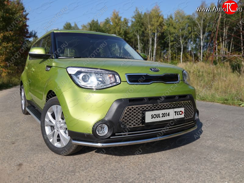 17 649 р. Защита переднего бампера нижняя d42,4 мм ТСС Тюнинг KIA Soul PS дорестайлинг (2014-2016) (нержавейка)  с доставкой в г. Москва