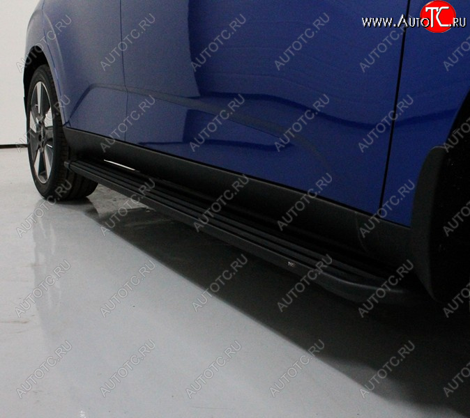 21 999 р. Пороги алюминиевые Slim Line ТСС Тюнинг  KIA Soul  SK3 (2018-2022) (Black)  с доставкой в г. Москва