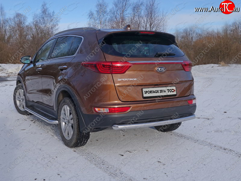 16 899 р. Защита задняя (нержавейка 60,3 мм) ТСС Тюнинг  KIA Sportage  4 QL (2016-2018) дорестайлинг  с доставкой в г. Москва