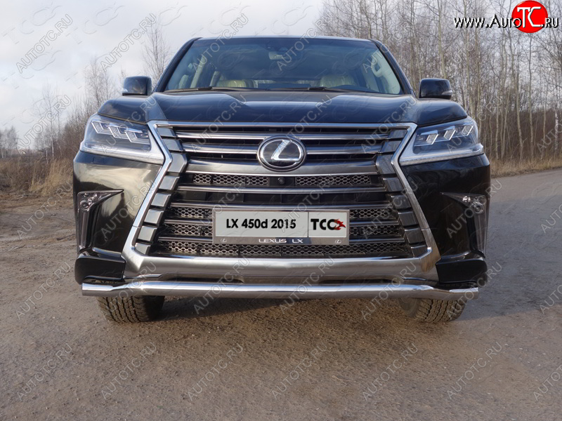 26 499 р. Защита переднего бампера нижняя d60,3 мм ТСС Тюнинг Lexus LX450d J200 2-ой рестайлинг (2015-2022) (нержавейка)  с доставкой в г. Москва