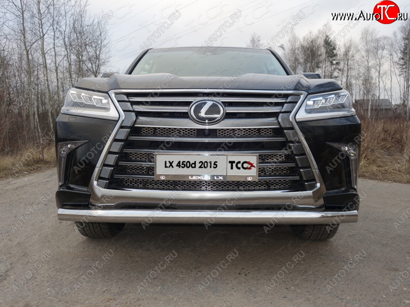 27 999 р. Защита переднего бампера нижняя 76,1 мм ТСС Тюнинг Lexus LX450d J200 2-ой рестайлинг (2015-2022) (нержавейка)  с доставкой в г. Москва