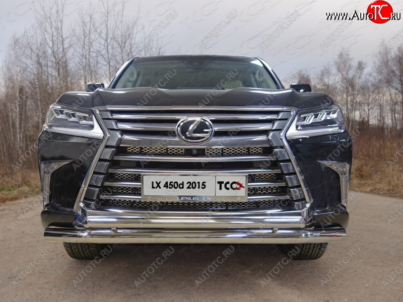 35 999 р. Защита передняя нижняя двойная 76,1*50,8 мм кроме F-Sport Тюнинг  Lexus LX450d  J200 - LX570  J200 (нержавейка)  с доставкой в г. Москва