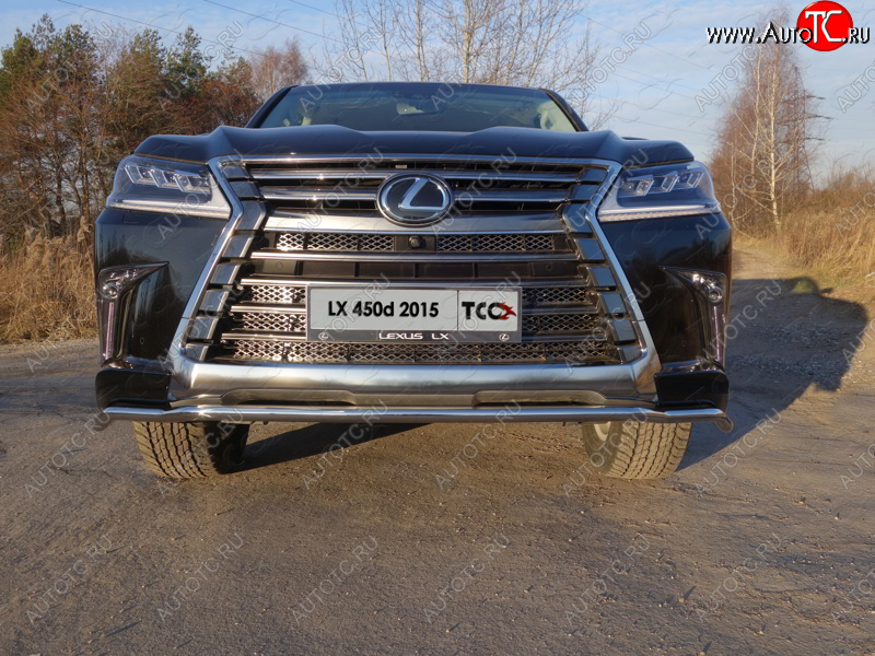 24 949 р. Защита переднего бампера нижняя d42,4 мм ТСС Тюнинг Lexus LX450d J200 2-ой рестайлинг (2015-2022) (нержавейка)  с доставкой в г. Москва