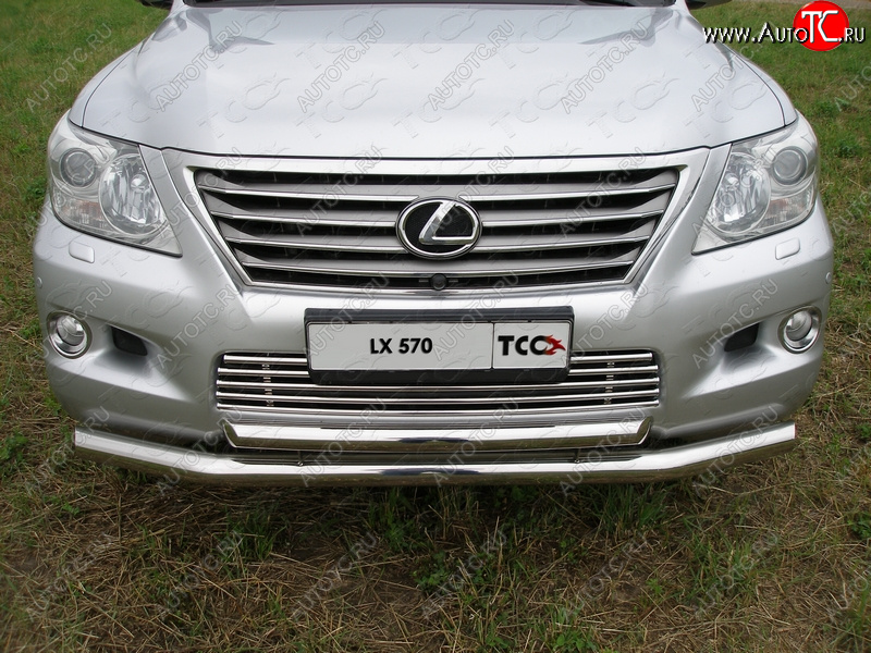 31 199 р. Защита переднего бампера нижняя d76,1*60,3 мм ТСС Тюнинг  Lexus LX570  J200 (2007-2012) дорестайлинг (нержавейка)  с доставкой в г. Москва