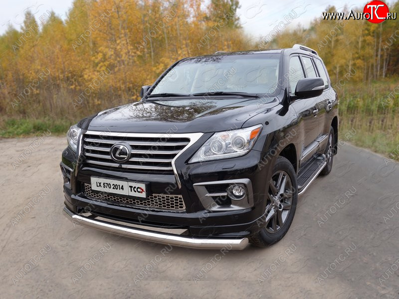 27 999 р. Защита переднего бампера нижняя 76,1 мм ТСС Тюнинг Lexus LX570 J200 1-ый рестайлинг (2012-2015) (нержавейка)  с доставкой в г. Москва