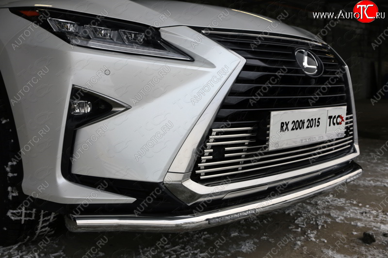 12 299 р. Нижняя декоративная вставка в бампер (кроме F-Sport) ТСС Тюнинг  Lexus RX  200T - RX450  AL20 (d 12 мм)  с доставкой в г. Москва