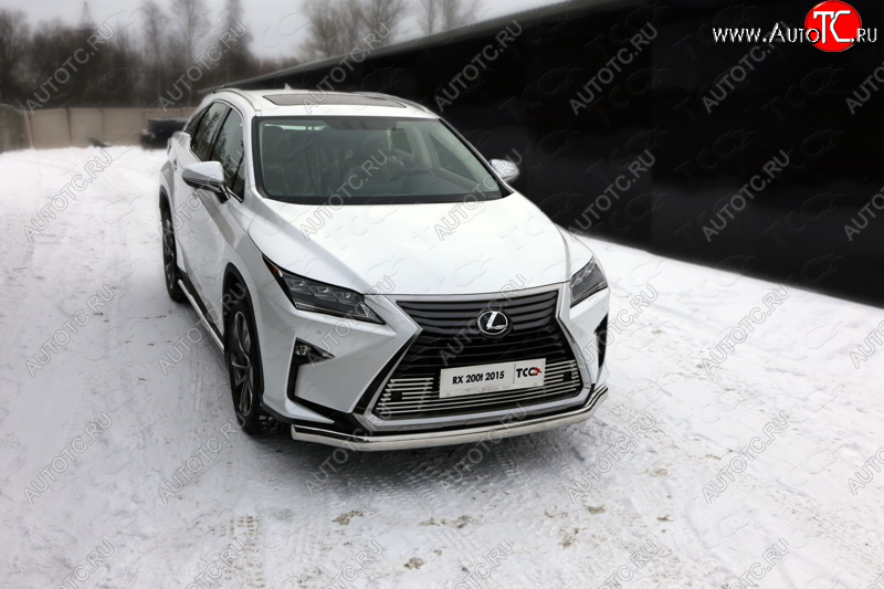 25 499 р. Защита переднего бампера нижняя овальная 75х42 мм ТСС Тюнинг Lexus RX350 AL10 рестайлинг (2012-2015) (нержавейка)  с доставкой в г. Москва