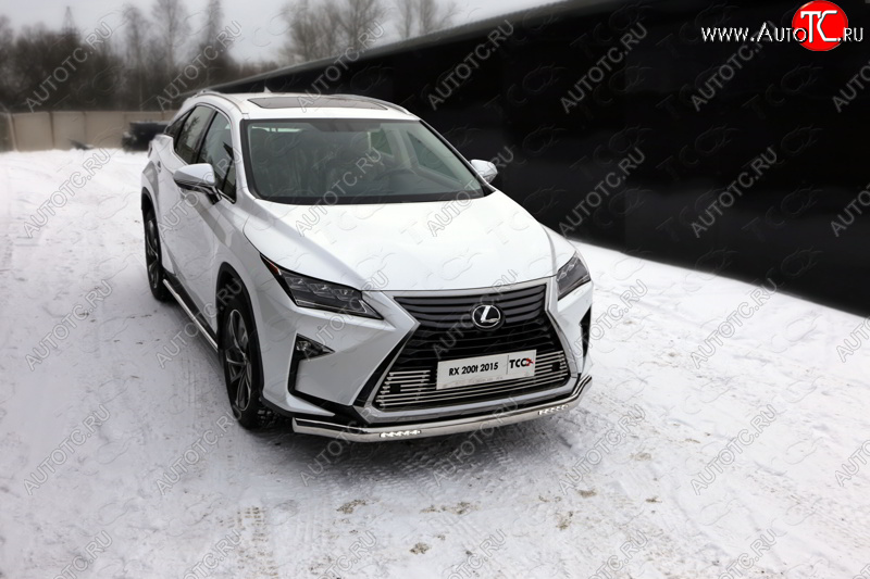 48 949 р. Защита передняя нижняя овальная с ДХО 75х42 мм ТСС Тюнинг Lexus RX300 XU10 дорестайлинг (1995-2001) (нержавейка)  с доставкой в г. Москва