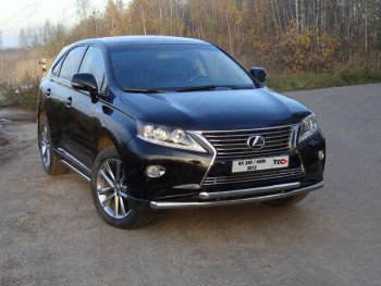 Защита переднего бампера нижняя 60,3*60,3 мм ТСС Тюнинг Lexus RX350 AL10 рестайлинг (2012-2015)