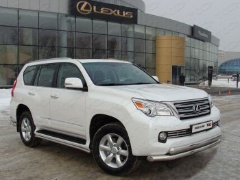 Защита переднего бампера нижняя d76,1*75 мм ТСС Тюнинг Lexus (Лексус) GX460 (джи)  J150 (2009-2013) J150 дорестайлинг  (нержавейка)