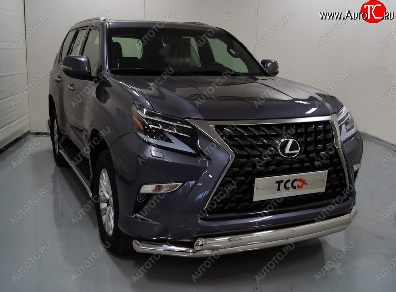 38 949 р. Защита передняя нижняя двойная 76,1*75 мм Тюнинг  Lexus GX460  J150 (2019-2022) 2-ой рестайлинг (нержавейка)  с доставкой в г. Москва