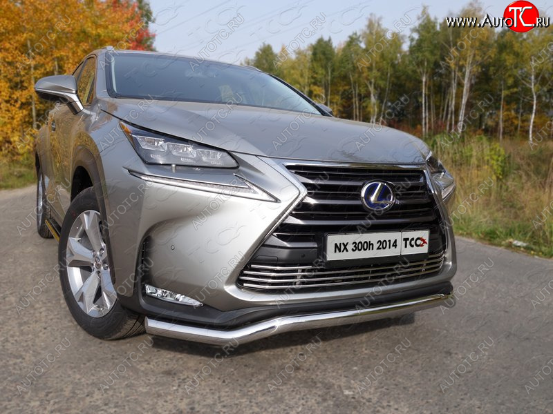 22 599 р. Защита переднего бампера кенгурин 60,3 мм кроме F-Sport ТСС Тюнинг  Lexus NX200  Z10 (2014-2017) дорестайлинг (нержавейка)  с доставкой в г. Москва