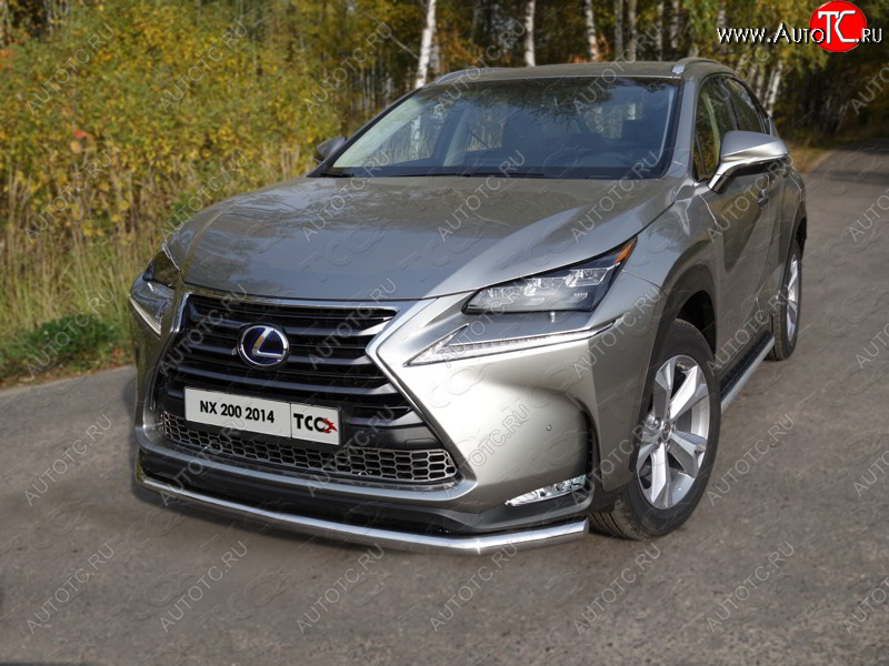 20 999 р. Защита переднего бампера нижняя d60,3 мм, кроме F-Sport ТСС Тюнинг  Lexus NX200  Z10 (2014-2017) дорестайлинг (нержавейка)  с доставкой в г. Москва