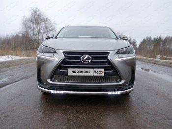 Защита переднего бампера нижняя с ходовыми огнями 60,3 мм ТСС Тюнинг Lexus NX200T Z10 (2014-2017)